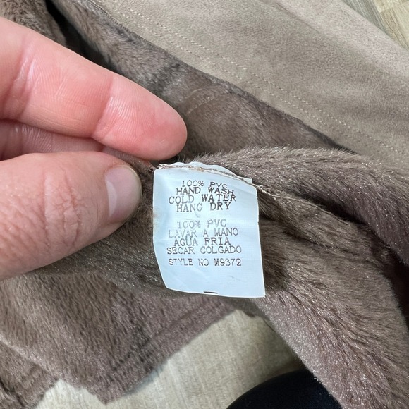 Sweet Jane Embroidered Hooded Faux Suede Fleece Lined Open Front Jacket Coat - Picture 15 of 15